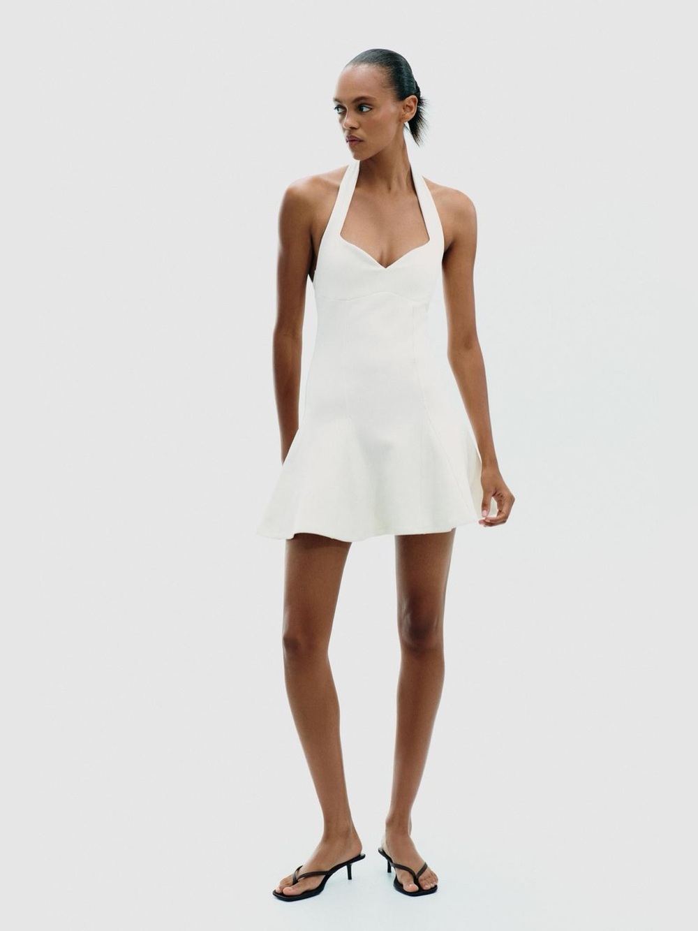 NWT zara HALTER INTERLOCK SHORT DRESS
